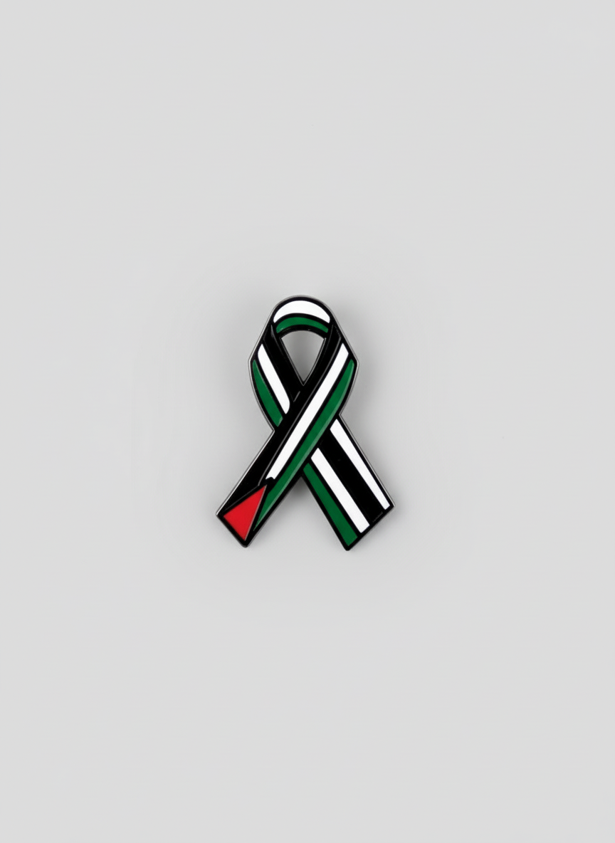 Palestine Flag Ribbon Enamel Pin